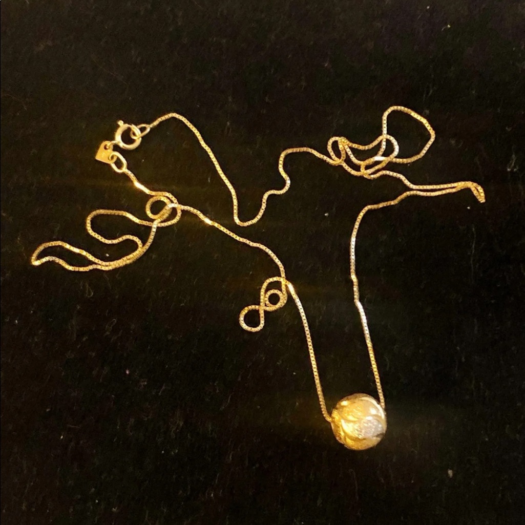 14k Necklace With Ball Charm